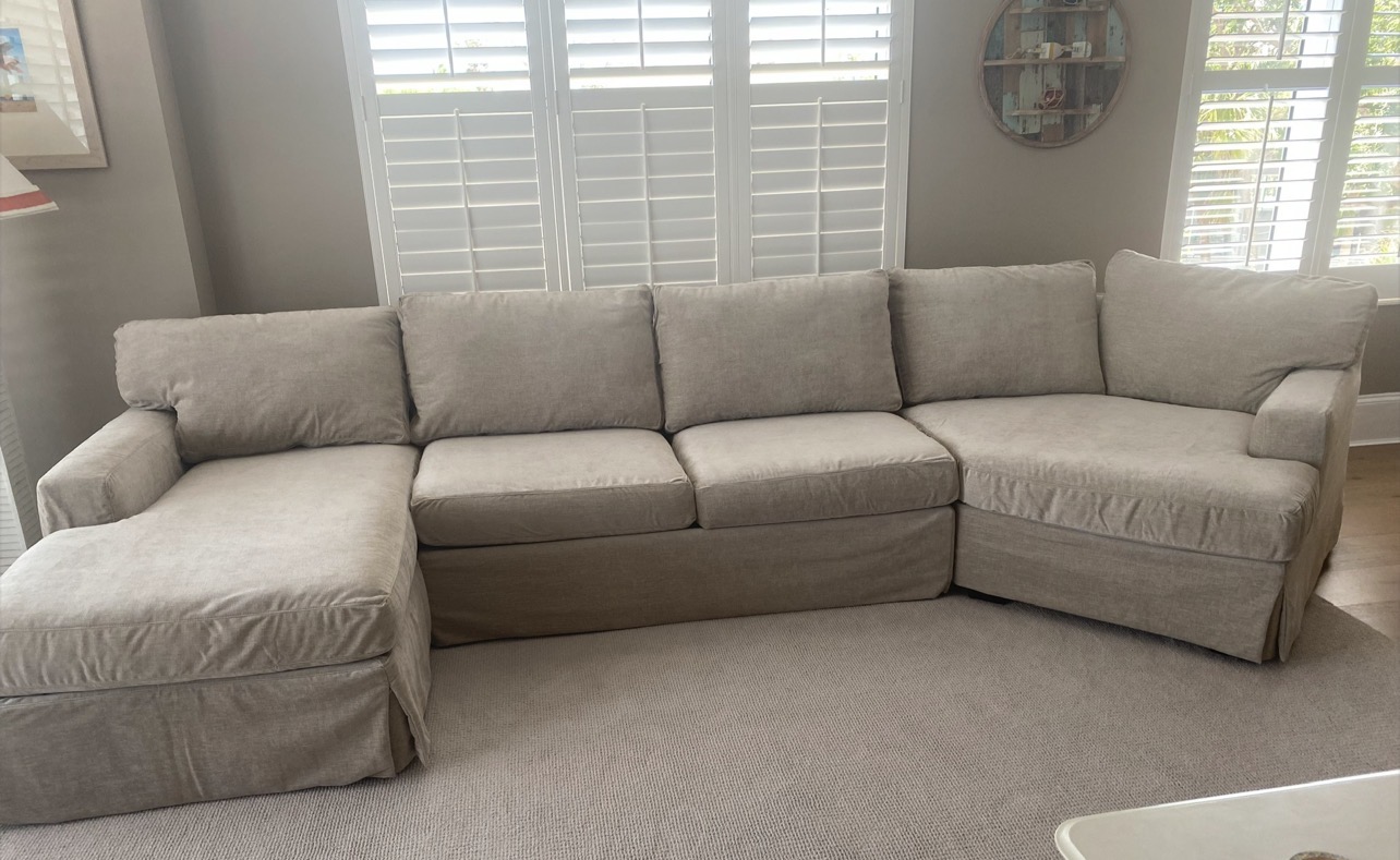 Custom sectional slipcovers that soften the room, elevate the look, and make everyday living feel a little more polished.